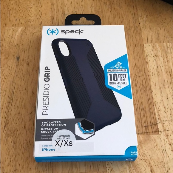 speck Accessories - Speck Presidio Grip Blue/Black iPhone X Case